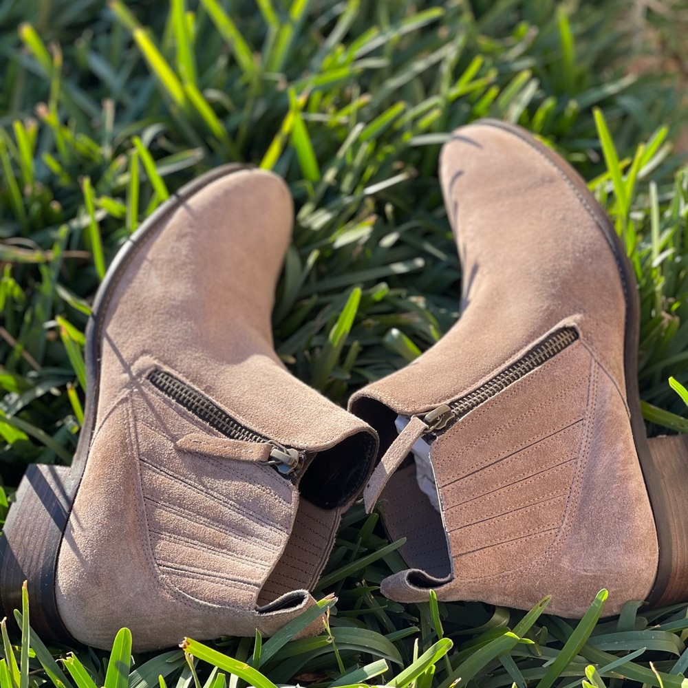 PAUL GREEN🍂🍁Natalie Taupe suede leather booties 7.5 - Picture 5 of 14